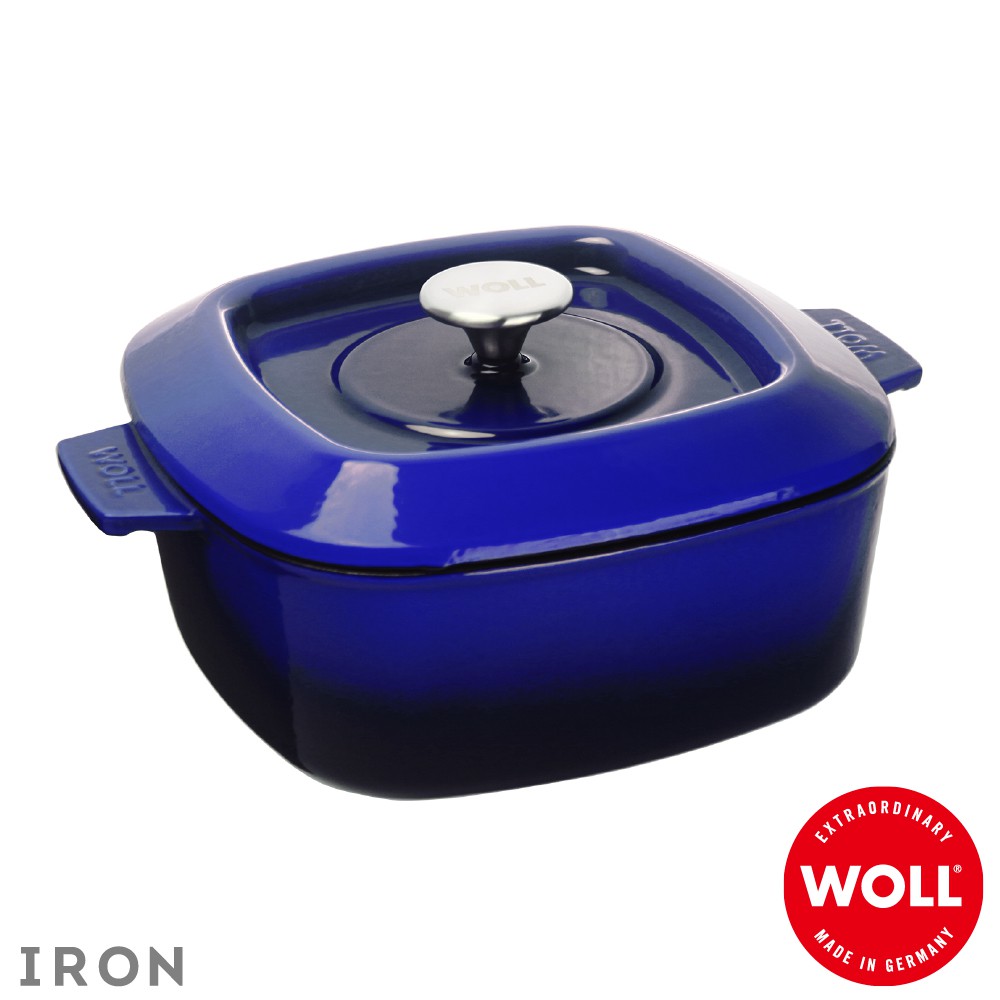 《WOLL》德國歐爾-IRON 24cm方型鑄鐵鍋_藍