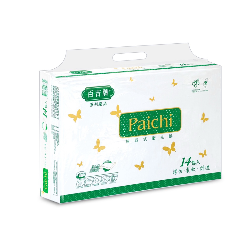 百吉牌 Paichi抽取式衛生紙100抽x14包x8串/箱 (整箱出貨)