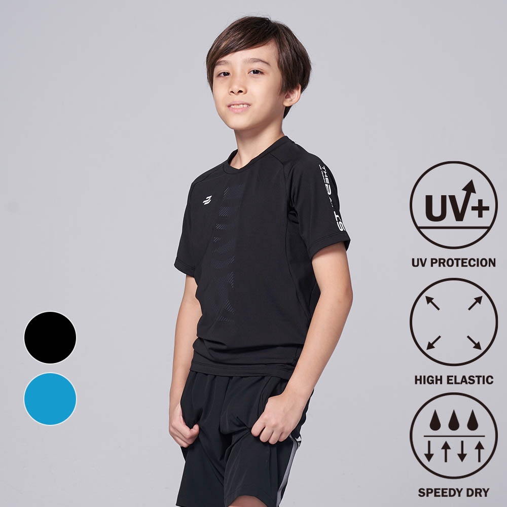 【BATIS 巴帝斯】MIT 抗 UV 拉克蘭運動短袖上衣 - 男童 - 兩色-2021SS