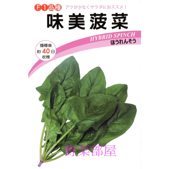 【萌田種子~中包裝】A21 日本味美菠菜種子120公克 , 抗病性佳, 可當生菜沙拉食材 , 每包190元~