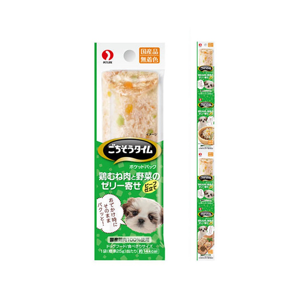 PETLINE 盛宴犬用口袋包-鷄肉綜合蔬菜濃湯  GPP-53 25g x4小包【Donki日本唐吉訶德】