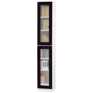 【藝匠】1尺兩門玻璃鏡面PU書櫃 書櫃 書房 房間 家具 置物櫃 櫃子 收藏 組合櫃 (黑)