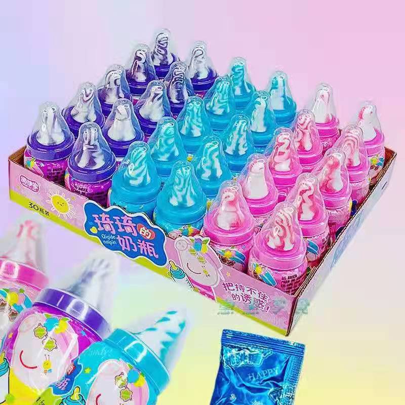 精選優選 限時促銷 奶嘴糖 奶瓶糖兒童糖果60瓶 佩奇的奶瓶水果硬糖 棒棒糖 跳跳糖