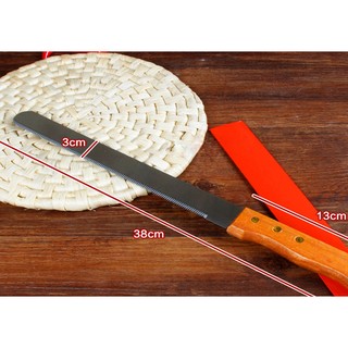 烘焙 10寸細齒 木柄不鏽鋼鋸齒刀 蛋糕刀 裱花刀 麵包切片刀 麵包刀 分片刀