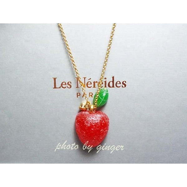 【ginger】Les Nereides N2 (現貨)裹糖霜切半蘋果水果長項鍊 長鍊