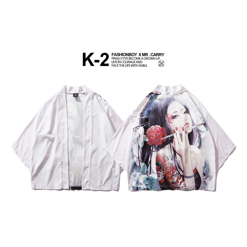 【K-2】春夏新款 日式 傳統 藝妓 紋身 藝術 浴袍 道袍 穿搭 情侶款
