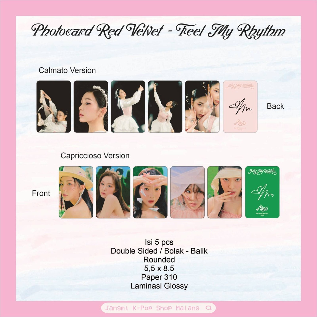 照片卡紅色天鵝絨 Feel My Rhythm Red Velvet Feel My Rhythm Fankit Red