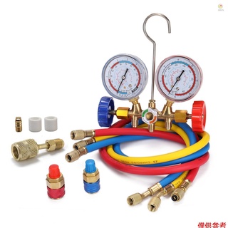 R410a manifold gauge 空調製冷銅雙表閥雪种表冷媒表