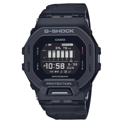 CASIO 卡西歐 G-SHOCK 纖薄運動系藍牙計時手錶-黑 GBD-200-1