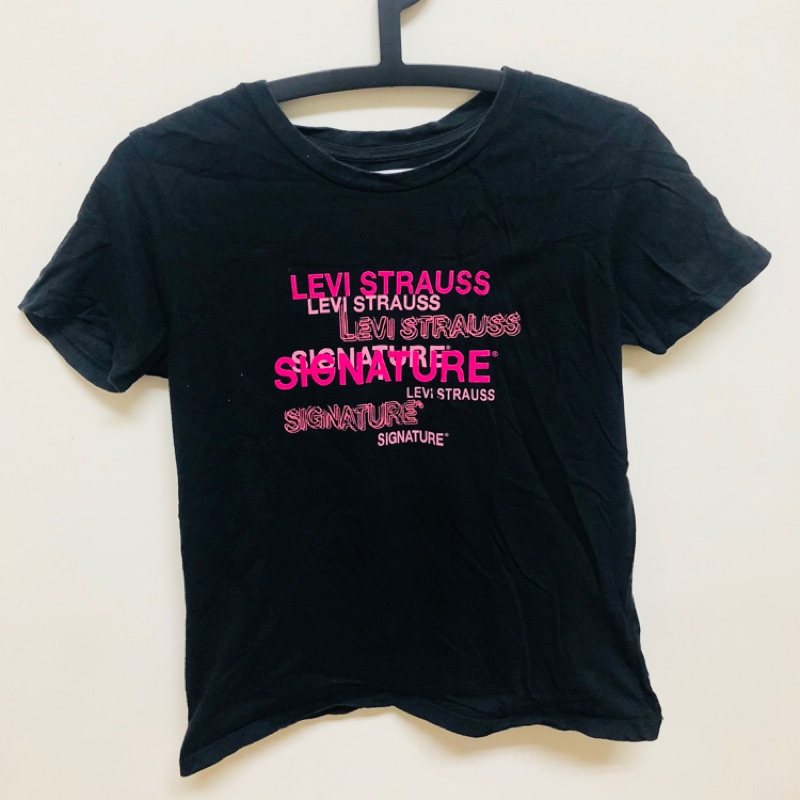 Levis黑色字母短袖T恤