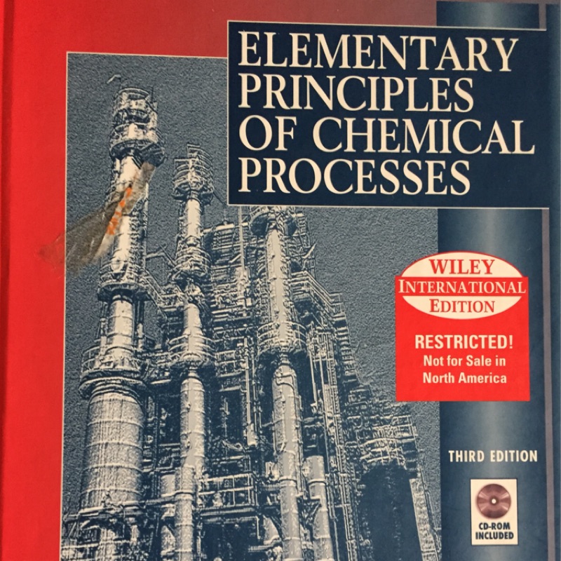 化工 化材原文書Elementary principles of chemical processes 第三版