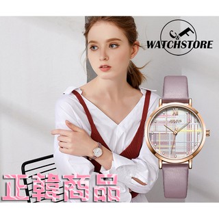 C&F 【JULIUS】韓國品牌 經典彩紋晶鑽真皮腕表 手錶 女錶 JA-1133