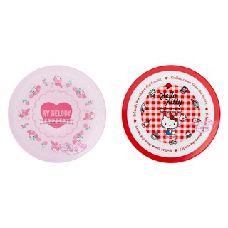 ♥小公主日本精品♥Hello Kitty 美樂蒂 美耐皿 盤子圓盤 點心盤 餐盤 美耐皿盤10902400