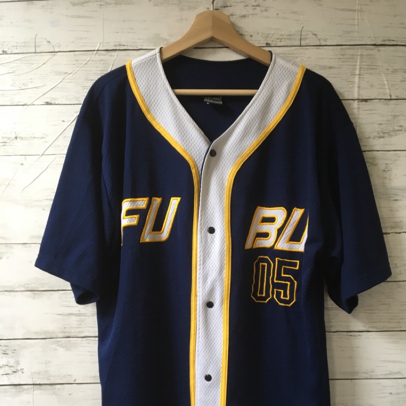 《舊贖古著》FUBU 棒球衫 網眼 短袖 深藍 嘻哈 古著 vintage