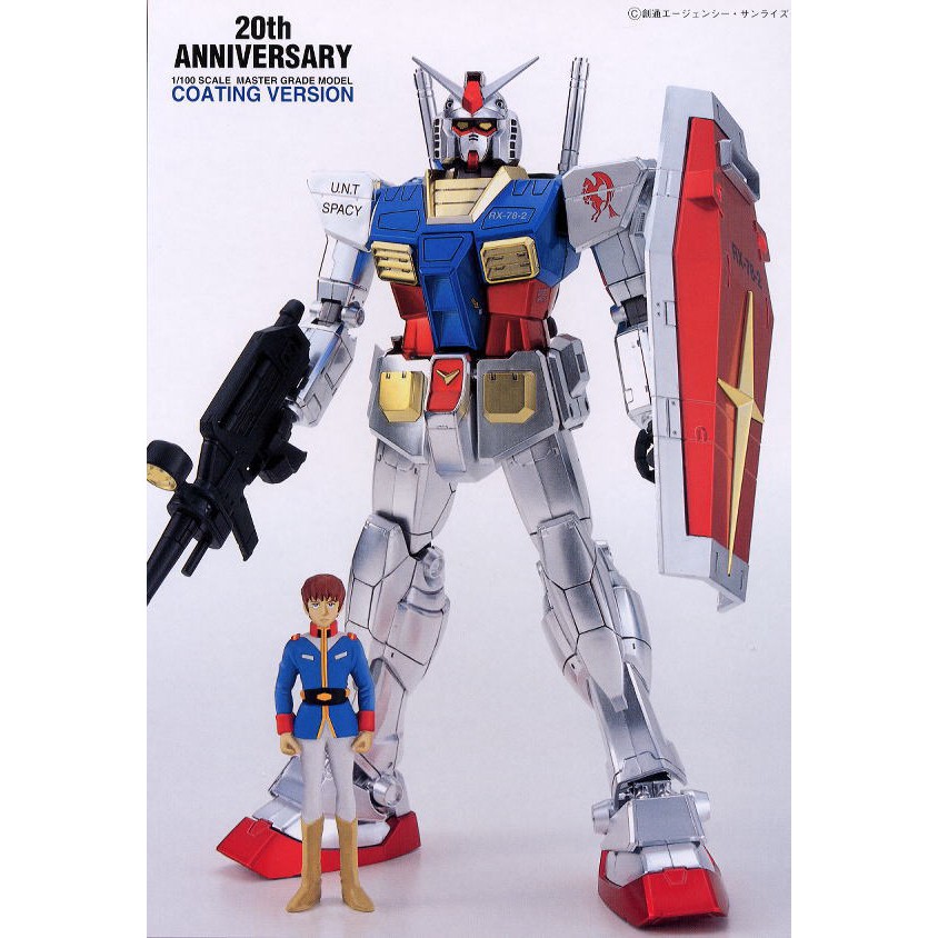 義峰~日本 BANDAI 1998 MG 1/100 RX-78-2 初代 鋼彈 20周年 電鍍版 20th