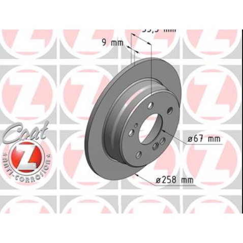 【SFF雙B賣場】BENZ W124/W202/W201 OZ  煞車盤[後,258X9MM]