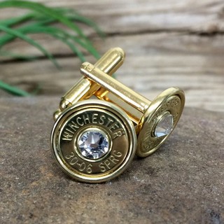 美國 Bullet 30-06 春田步槍子彈袖釦（黃銅）襯衫西裝金屬水鑽袖釦 cufflinks 情人節聖誕男生男性禮物