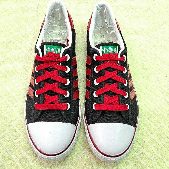 【阿宏的雲端鞋店】CH81系列 中國強休閒帆布鞋(黑紅色) 台灣製造 工作帆布鞋