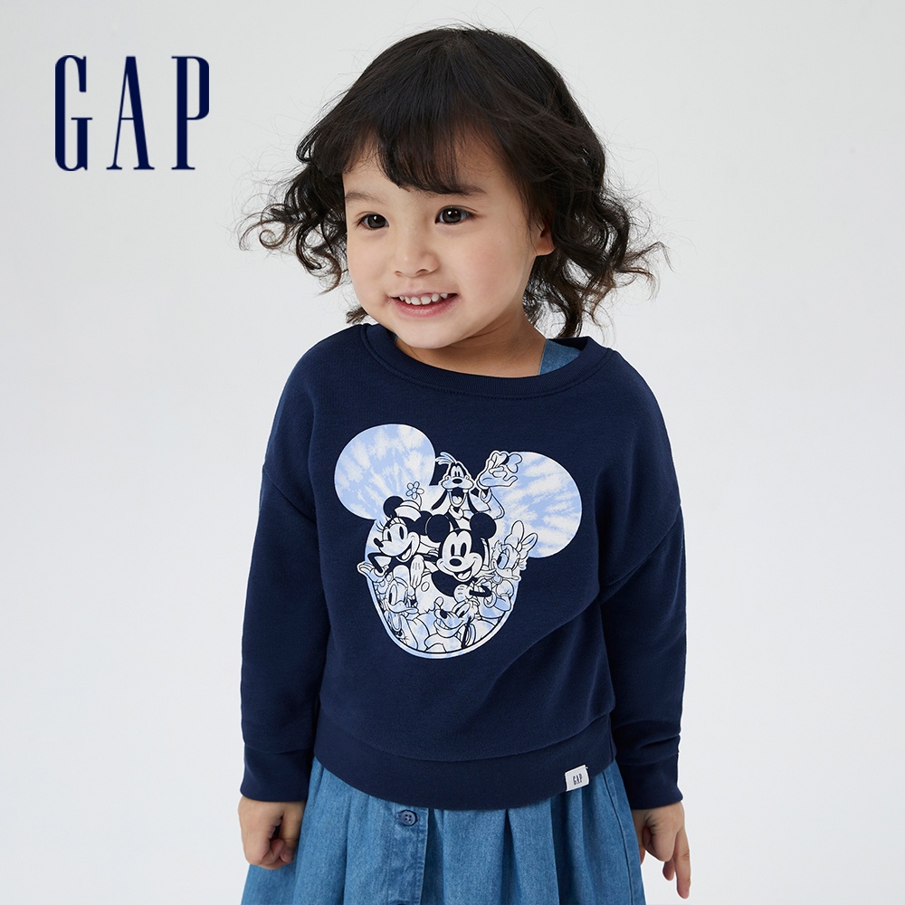 Gap 幼童裝 Gap x Disney迪士尼聯名 印花大學T-海軍藍(839980)