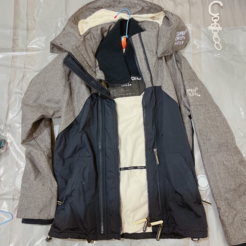 ［二手]英國SuperDry極度乾燥外套 秋冬刷毛保暖防風防潑水衝鋒風衣