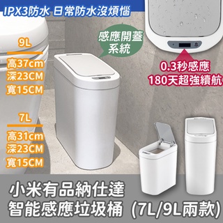 小米有品納仕達智能感應垃圾桶7L/9L 感應垃圾桶 垃圾桶 桶 電動垃圾桶 感應式垃圾桶 紅外線 按壓式垃圾桶