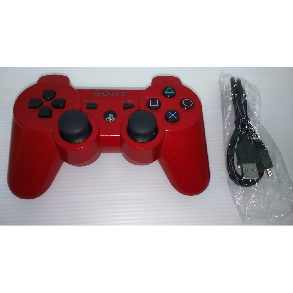 [現貨]PS3 SONY原廠紅色無線振動六軸手把(附全新USB充電線)