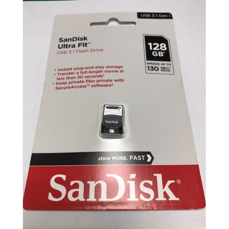 SanDisk CZ430 USB 3.1 Ultra Fit 讀取最高速達 130MB/s 極緻小巧隨身碟