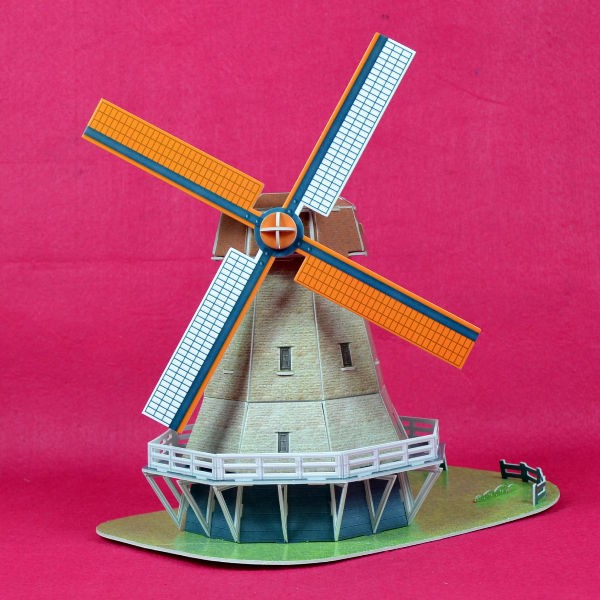 CubicFun 樂立方 3D立體拼圖立體模型 C089 今生必遊景點 荷蘭風車3 佳廷模型 M54242