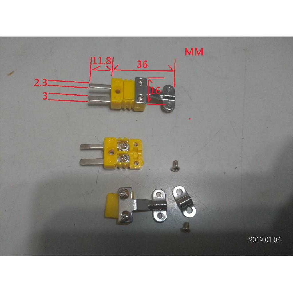 現貨供應公插頭　熱電偶　插頭　插座　 黃色K-TYPE  公接頭　熱電偶連接器適用TM902C/TES-1310