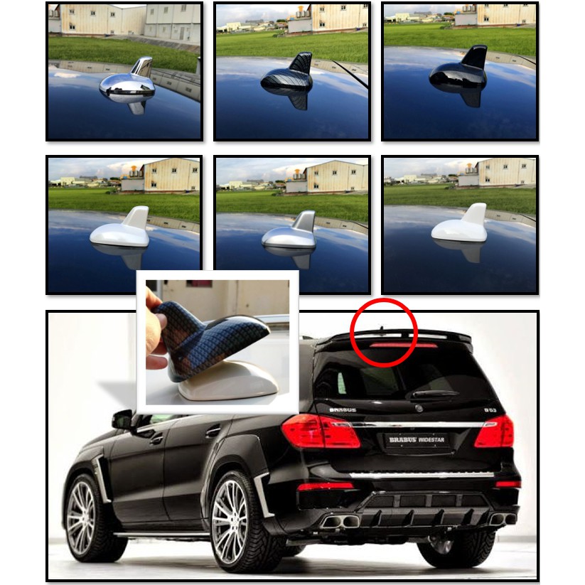 圓夢工廠 賓士 Benz GL X166 改裝 車頂 鯊魚鰭天線蓋飾貼 烤漆黑 烤漆銀 烤漆白 鍍鉻銀 碳纖紋