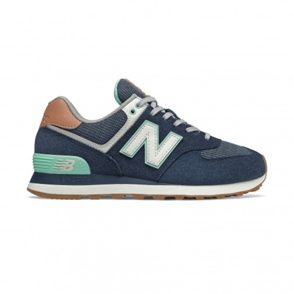 New Balance 574系列 女款牛仔藍復古慢跑鞋-NO.WL574BCM