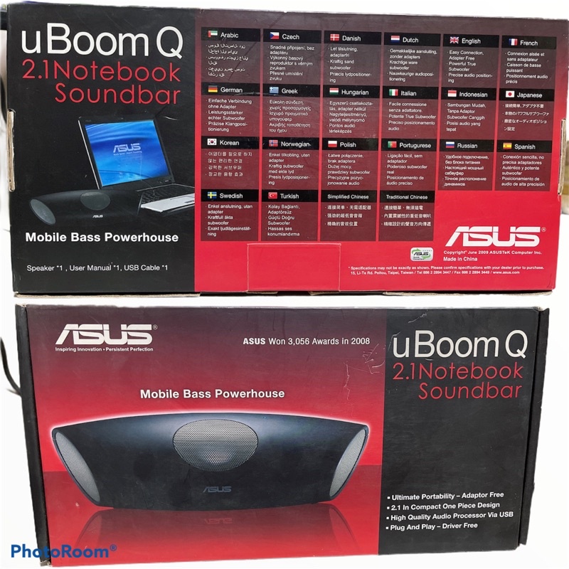 華碩 uBoom Q 2.1 條形音箱 白色 USB供電