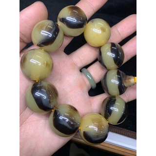 天然西藏犛牛骨圓珠單圈手串10mm/24mm/手珠(WA01-0317-1)