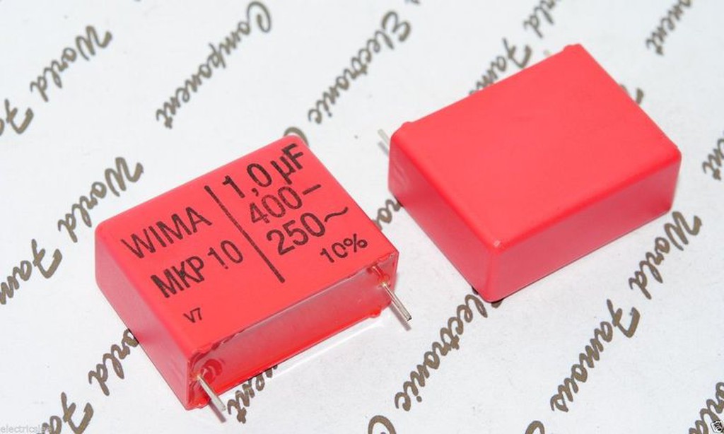 thumbnail image 2 of 5x WIMA MKP10 0.1uF (100nF) 1000V Capacitor - 10% Tolerance, Pitch 22.5mm, Metallized Polypropylene, Made In Germany 2 of 5