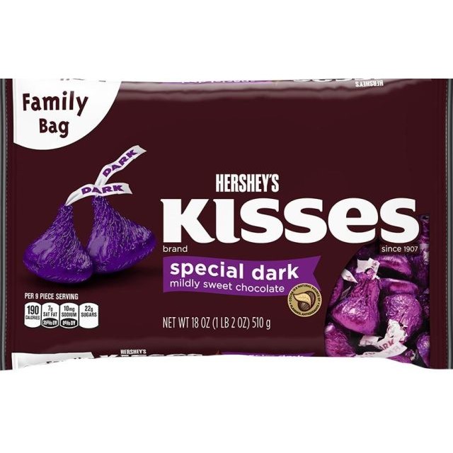 好市多代購~好時/賀喜~HERSHEY'S KISSES 黑巧克力 510公克