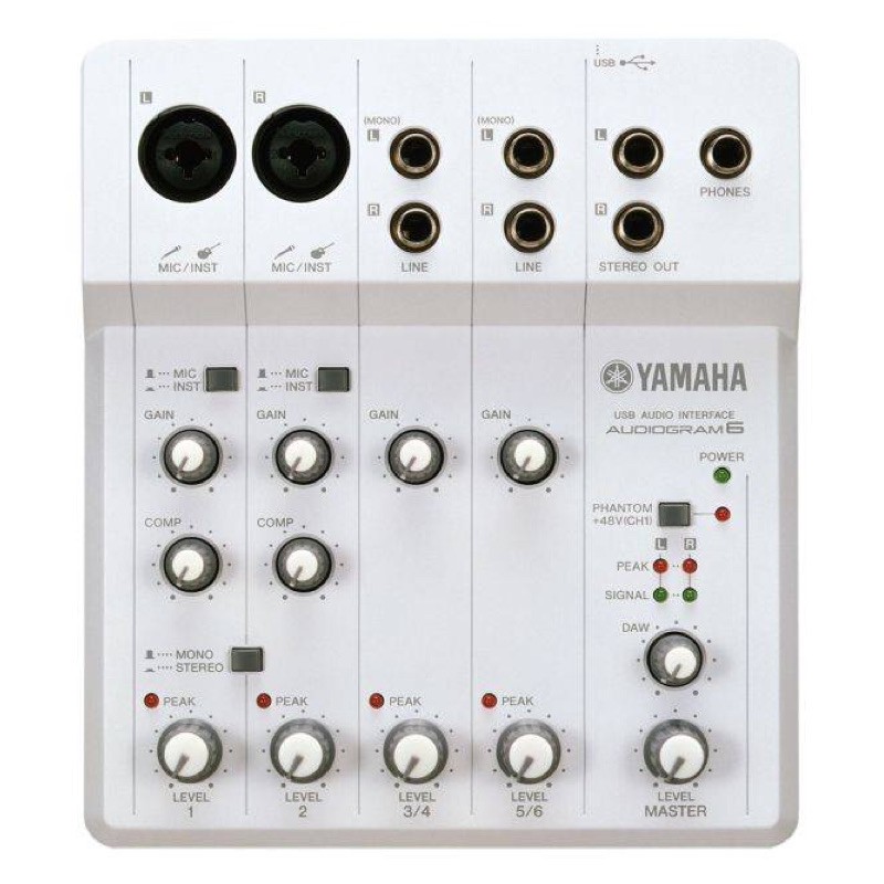 小岡樂器嚴選YAMAHA AUDIOGRAM6 USB電腦錄音介面(附CUBASE AI DVD)