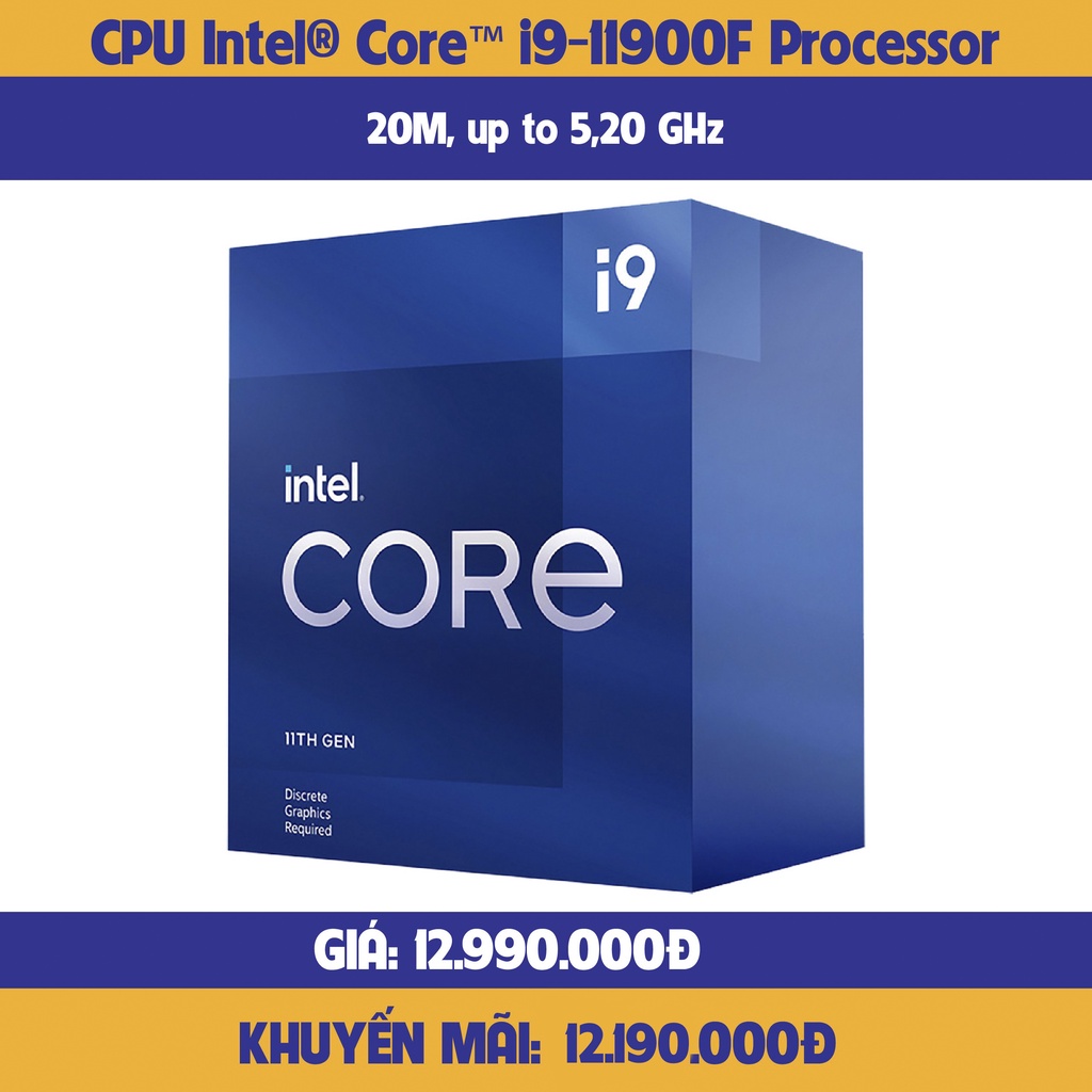 Cpu Intel Core i9-11900F / (2.5GHz 渦輪高達 5.2Ghz, 8 核 16 線程, 1