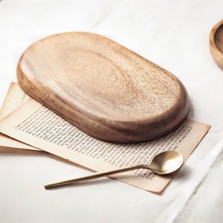 日式風格 木質托盤ins風 日式橢圓相思木 托盤木質甜品盤蛋糕盤