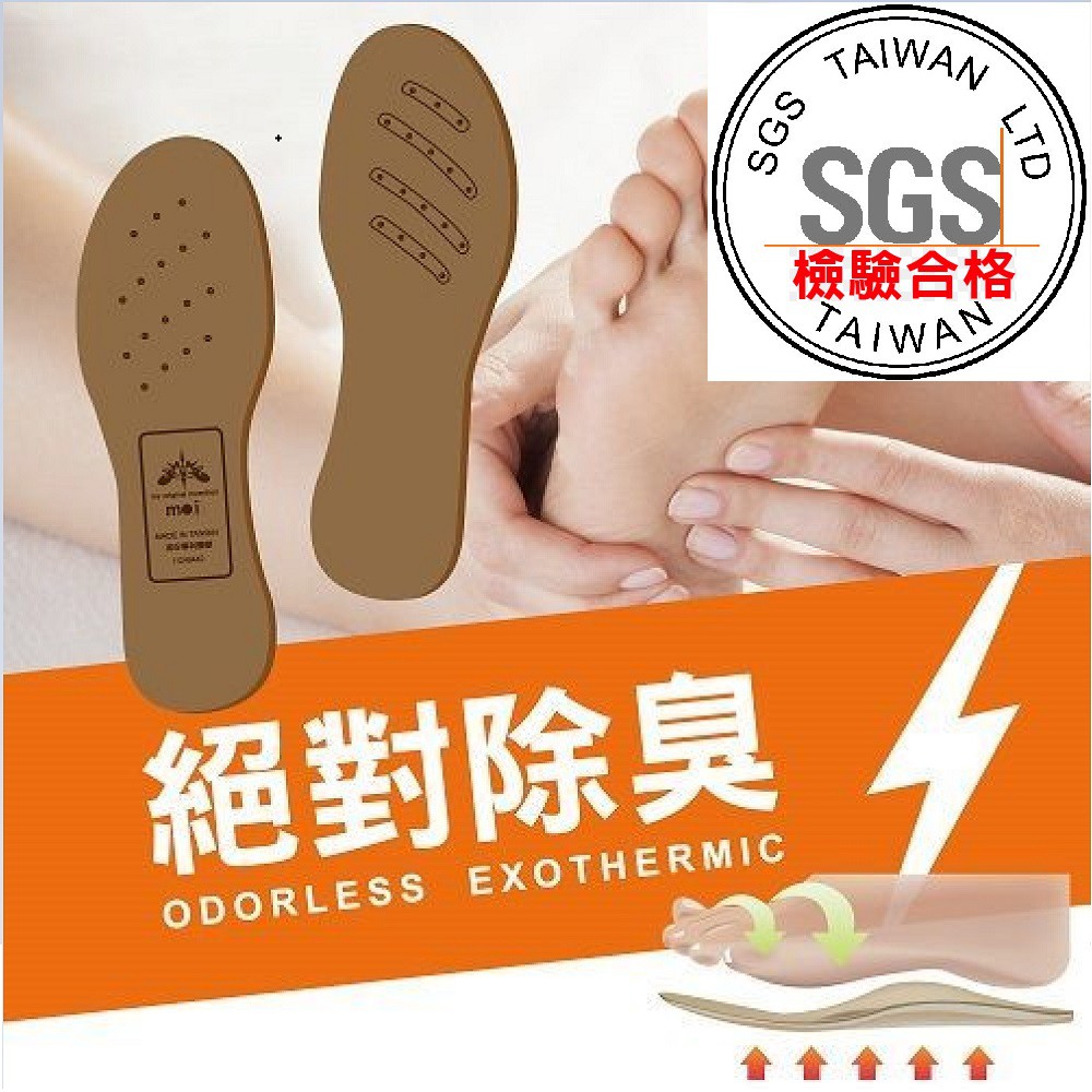 SGS認證 除臭 Moi 負離子震盪波高效除臭鞋墊  防黴 除臭 抑菌 無重金屬