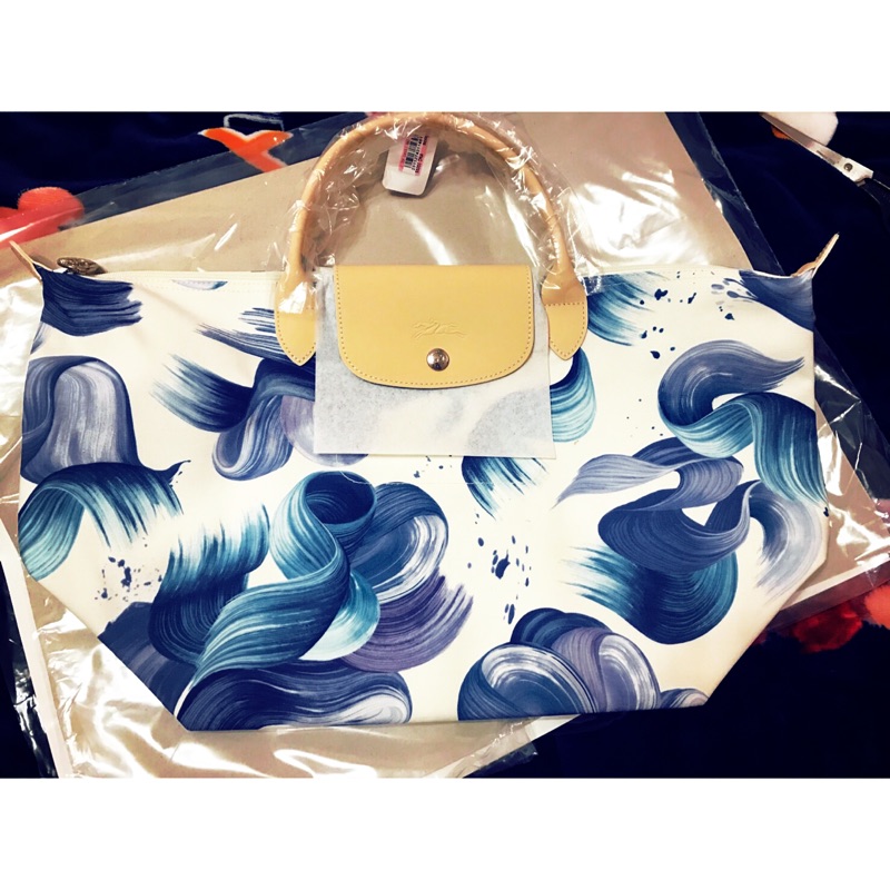 ［QQ全新品] Longchamp Le Pliage系列新款新款潑灑圖1899非折疊防水輕便單背包