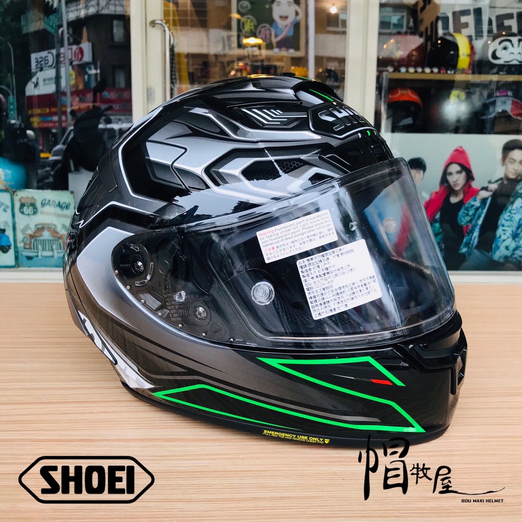 帽牧屋 日本shoei X14 Aerodyne Tc 4 全罩式安全帽進口帽選手帽公司貨綠 銀 蝦皮購物