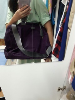 agnes b. VOYAGE經典多功能紫色大旅行袋 附小袋/附鎖 日本outlet購入正品