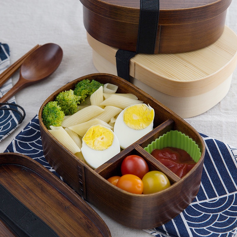 【新款】便當盒日式單人保鮮盒餐具學生木製便當盒 ZWLO