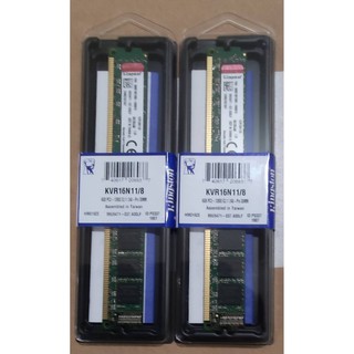 金士頓 DDR3 1600 16G (8GX2) KVR16N11/8 桌機用記憶體 全新未拆 終生保固