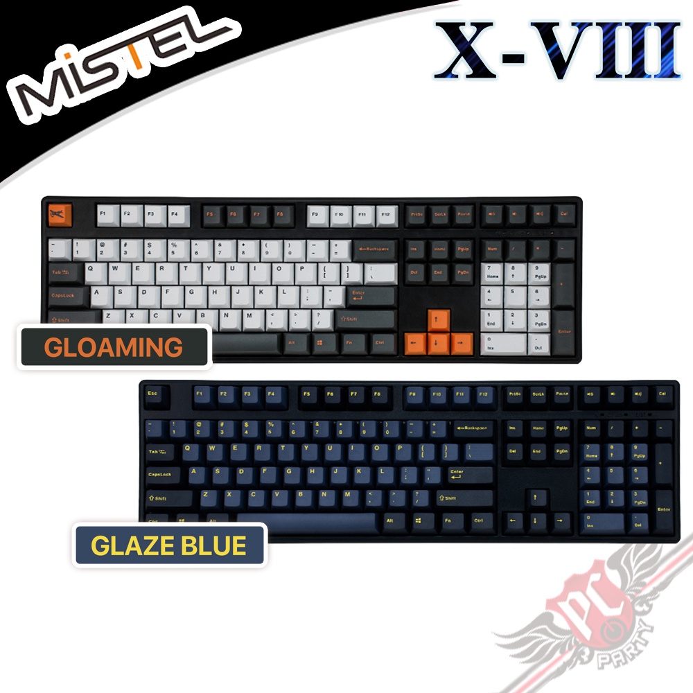 密斯特 MISTEL XVIII X8 釉藍/暮色 有線 108鍵 機械式鍵盤 OEM鍵帽 側刻中文 PCPARTY