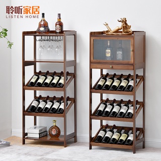 熱銷免運 聆聽歐式酒架 酒吧落地酒櫃 葡萄酒紅酒實木收納展示架 置物架 酒盃架