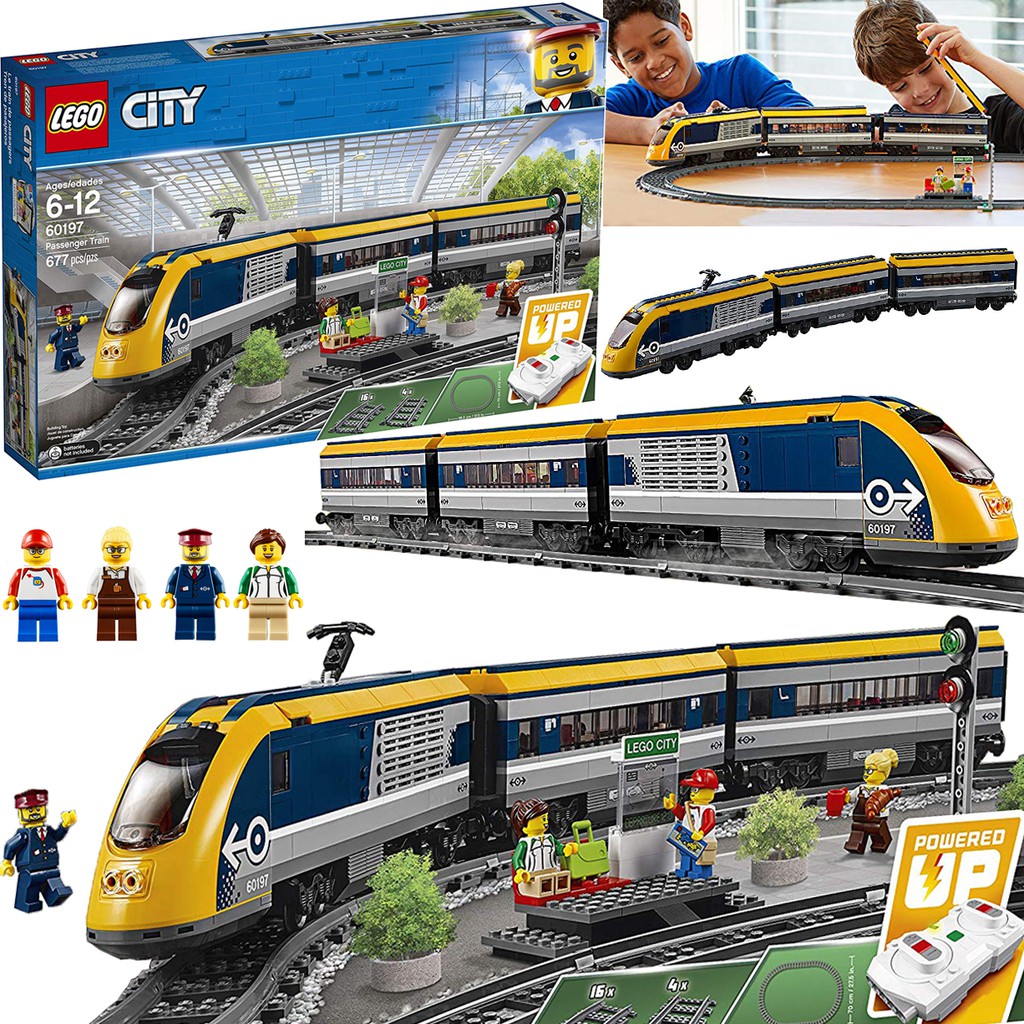 fqnZ LEGO 樂高60197城市遙控電動軌道客運火車 高速地鐵地圖積木玩具