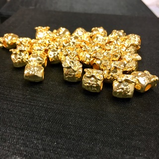 《寶石工作室》蝦皮最便宜 黃金錢袋 黃金 錢袋 貔貅 保色金 24k DIY 手串配件 手鍊 串珠 鍍金貔貅 鍍金