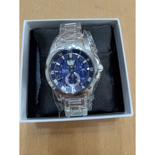 SEIKO 精工Premier 羅馬人動電能萬年曆腕錶(SNP113J1)-藍/41mm(二手近全新)