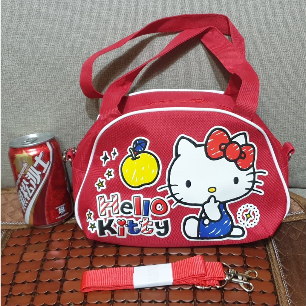 Hello Kitty斜背袋 肩背袋 手提袋 也可當便當袋 寬約26cm 高約18cm 全新品